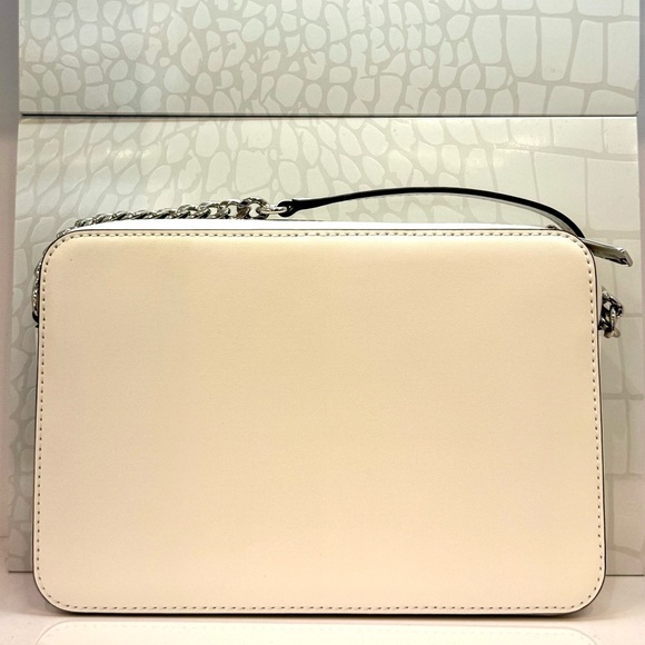 Michael Kors Jet Set Large Woven Crossbody Bag Optic White - Picture 7 of 10